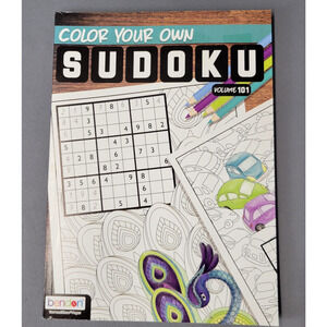 Color Your Own Sudoku Book Volume 101 Paperback Tear and Share Pages